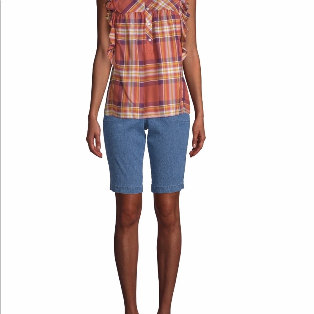 New Time and Tru Women's Ruffle Sleeve Tank Top - Picture 4 of 6